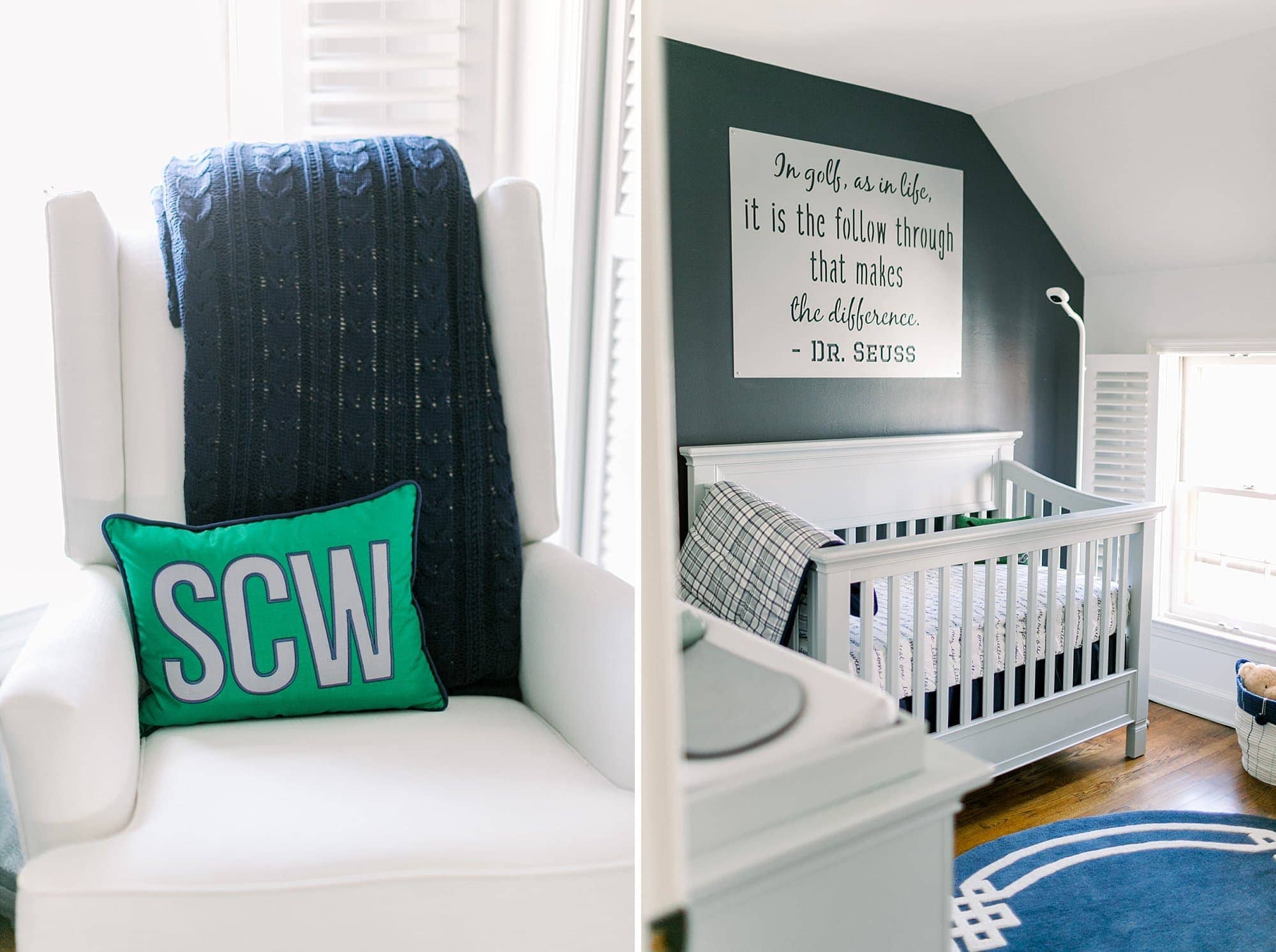 dr suess golf quote over crib