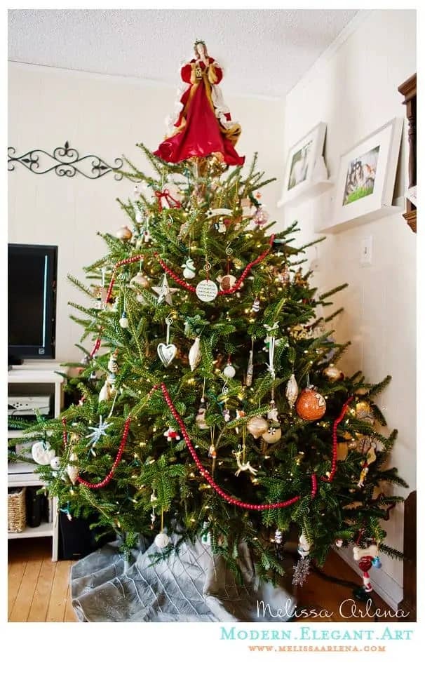 Fraser fir christmas tree with decorations
