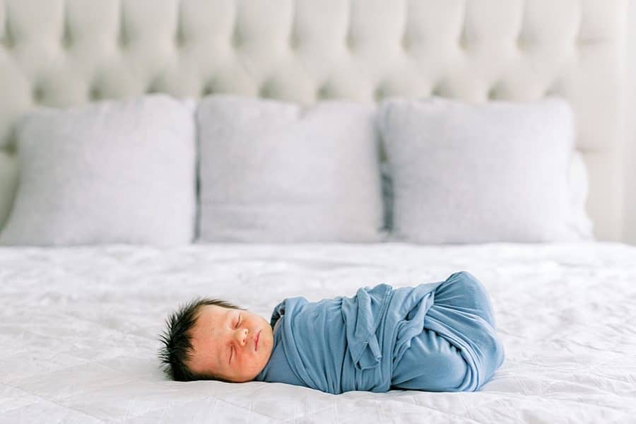 sleeping south Florida newborn boy during lifestyle photo shoot 